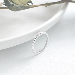 Nhẫn Wuqie Phong Cách Hàn Quốc Cho Nữ, Nhẫn Bằng Đá CZ Đơn, Trang Sức Bạc Thật, Thiết Kế Đơn Giản - Product Image 2