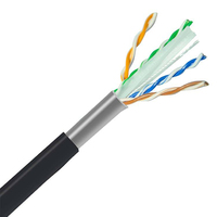 DENIXI harga grosir CAT6 305M kabel komunikasi UTP kabel LAN uji antiair kabel jaringan tahan matahari untuk penggunaan luar ruangan