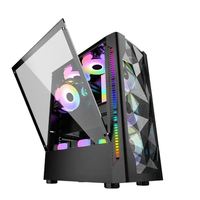 Boîtier d'ordinateur de jeu ATX Tower avec verre trempé et design RGB