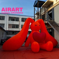 Lapin d'amour gonflable de décoration publicitaire, lapin de dessin animé gonflable mignon personnalisé