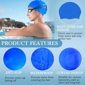 Gorro <span class=keywords><strong>de</strong></span> Natación <span class=keywords><strong>de</strong></span> Silicona <span class=keywords><strong>de</strong></span> Alta Calidad, Cómodo, Suave y Duradero, Protege Eficazmente el Cabello y las Orejas, Disponible en Varios Colores - Product Image 6