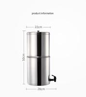 Filtre à eau par gravité à membrane céramique, purificateur d'eau en acier inoxydable, seau filtrant pour la consommation directe à domicile, filtre d'urgence en cas de catastrophe