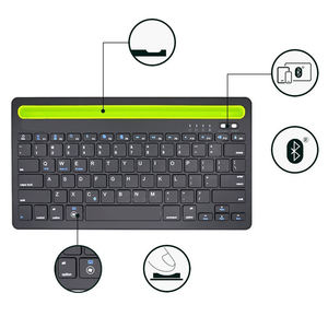 78keys ergonomic multi-devices rechargeable Wireless Plastic <b>bluetooth</b> <b>keyboard</b> with slot - Product Image 5
