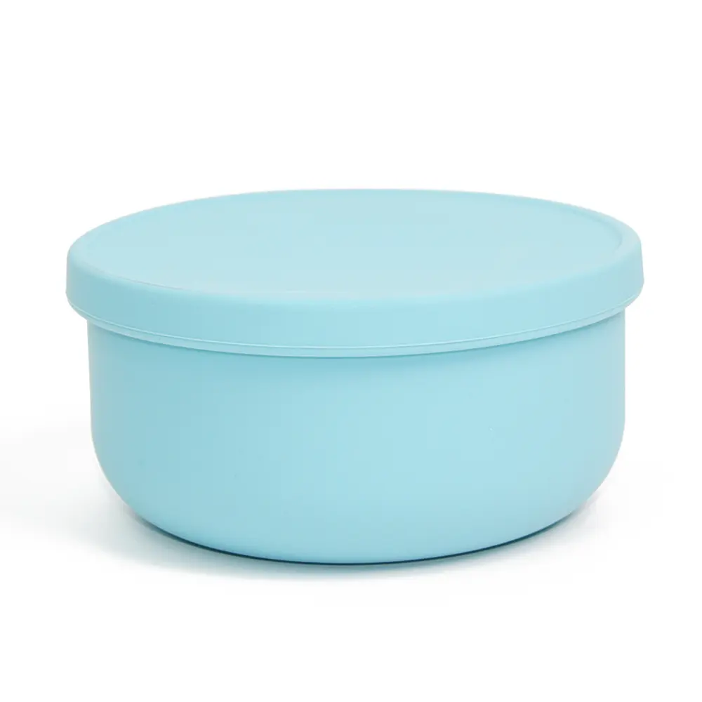 New Food Grade Silicone Bowl Dishwasher And Microwave Safe Silicone Baby feeding Bowl With Lid