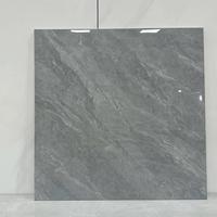 Carreaux de sol en porcelaine polie effet marbre gris foncé 60x60 cm pour salon, étanches, fabriqués à Foshan