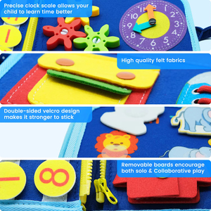 Jumon DIY Puzzle <b>Felt</b> <b>Board</b> Busy <b>Board</b> 2-4 Year Olds Educational Montessori Toy Cartoon Design Foldable Portable Baby Fun JBK-5 - Product Image 5