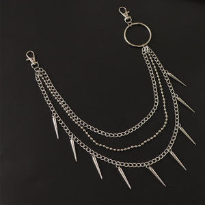 Cadena de cintura de varias capas con púas, estilo punk, accesorio de moda hip hop para hombres y mujeres, ropa casual de calle, decorativa de aleación de zinc - Product Image 3