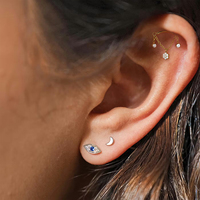 Piercing de corps en titane ASTM F136 G23 sans filetage, avec breloque pendante en forme de fleur, coquillage et zircon cubique serti, bijou de mode