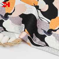 Tissu en satin imprimé floral Kahn Shaoxing en gros, 100 % polyester, motif floral pour robe en satin pour femme