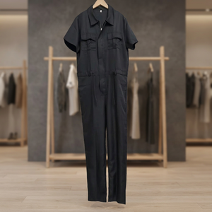 Overol de Trabajo Negro de Manga Corta, Uniforme Transpirable para Técnicos - Product Image 3