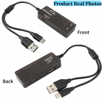 Testeur USB avec ports USB PD, moniteur de batterie avec affichage LED, multimètre de mesure de la capacité, de la tension, du courant et de la puissance pour batterie externe