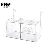 Boîte de séparation pour poissons en acrylique, boîte d'élevage, boîte d'isolement, incubateur d'aquarium avec support pour les jeunes poissons et les crevettes