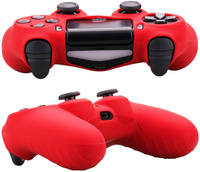 Coque de Protection Antidérapante en Silicone avec 4 Types de Protections de Joysticks Adaptée aux Accessoires de Manette Sans Fil PS4