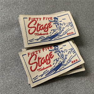 Personalizzato Logo privato ad alta densità tessuto tessuto etichette <span class=keywords><strong>nastro</strong></span> di abbigliamento raso damasco poliestere indumento toppa abito - Product Image 1