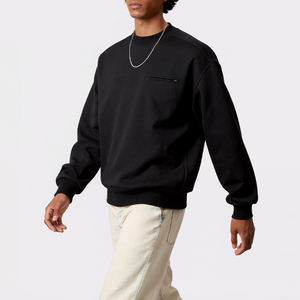 Sweats épais vierges de haute qualité Crop French Terry personnalisé Vintage surdimensionné sweat à col rond pour hommes - Product Image 1