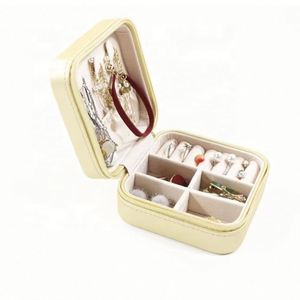 square Wholesale Girls Travel Portable Necklace Jewelry Storage <b>Box</b> Pu Leather Luxury Jewelry <b>Box</b> - Product Image 2