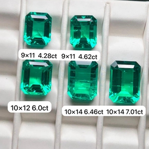 Giấy chứng nhận đá Emerald tổng hợp 10x8mm 2.7 Cts, hình bát giác, mọc trong phòng thí nghiệm, giống Emerald Colombia - Product Image 1