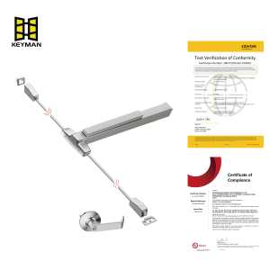 Dispositif de panique en acier inoxydable KEYMAN Barre de poussée double coupe-feu pour tige verticale Surface de porte de sortie Dispositif de sortie de tige verticale - Product Image 5