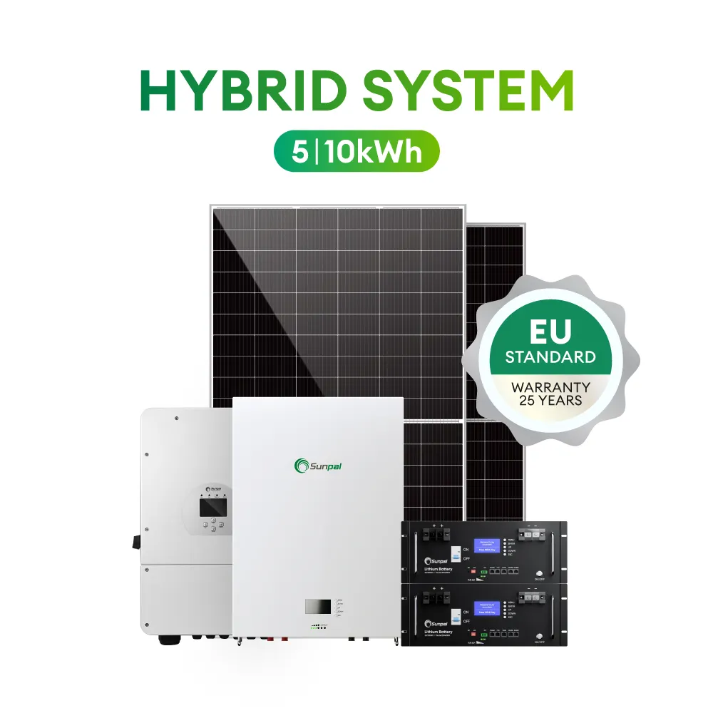 Sunpal Solar Energy System 3Kw 5Kw 5 Kw 10 Kw 20Kw Hybrid Panel Solar Kit Completo Para Casa For Home Off Grid Full Set