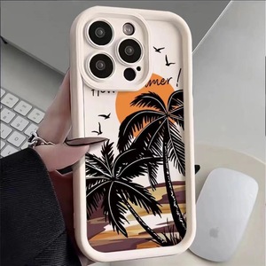 Prix de gros, images personnalisées, logo, nouveau coque de téléphone souple en TPU avec motif de palmiers au coucher du soleil pour iPhone 16 15 14 13 12 <span class=keywords><strong>11</strong></span> Pro <span class=keywords><strong>Max</strong></span> Plus - Product Image 2