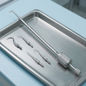 Kit de retrait de couronnes dentaires manuel de qualité supérieure pour le retrait de couronnes et bridges, en acier inoxydable, autoclavable, 3 embouts, certifié CE, dentaire - Product Image 3