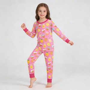 Hongbo 100% coton enfants pyjamas pantalons ensemble unisexe imprimé motif vêtements de nuit pour 4 <span class=keywords><strong>ans</strong></span> grands enfants vêtements d'hiver pour filles garçons - Product Image 2