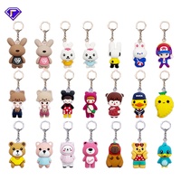Porte-clés personnalisé en PVC 3D épaissi sur mesure avec impression de logo pour figurine de dessin animé, cadeau promotionnel
