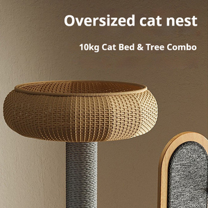 Phong Cách Đơn Giản Top Mèo Tổ Leo Khung Thân Thiện Với Môi Gỗ Mèo Cây Cho Gia Đình Cho Bất kỳ Phong Cách Trang Trí - Product Image 2