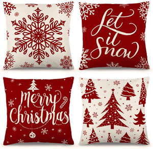 クリスマスデコレーション18x18インチコットンリネン枕カバー農家スロー枕カバーソファソファ用クッションケース - Product Image 3