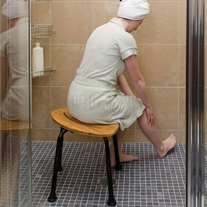 Tabouret de bain pliable en bambou Mingjiang pour la maison et le sauna - Product Image 3