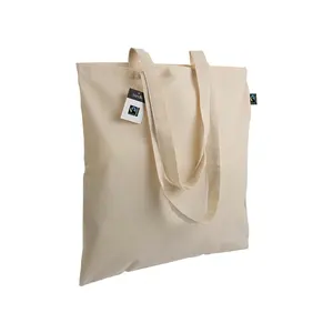 Borsa shopper in cotone del commercio equo e solidale, merchandising sostenibile - Product Image 1