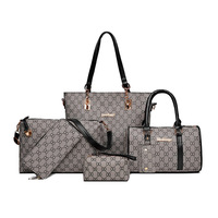 Nouvel Arrivage – Sac à Main Tendance en PU Imprimé 6 Pièces pour Mère et Fille, Sac Bandoulière Unique avec Chaîne, Assortiment Mode