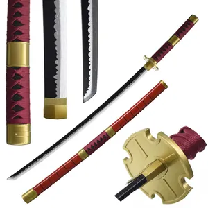 कटाना तलवार लोकप्रिय एनीमे वन पीस रोरोनोआ जोरो किटेत्सु समुराई लकड़ी की ब्लेड तलवार कॉसप्ले के लिए