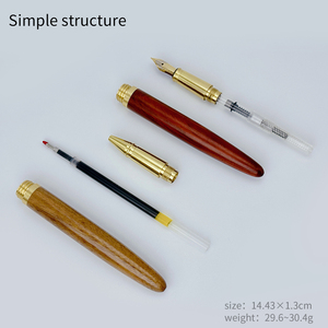 Bút máy khắc laser gỗ mahogany đồng thau gỗ hồng sắc gỗ mun gỗ đàn hương ngòi 1.0mm khắc logo cá nhân hóa - Product Image 6