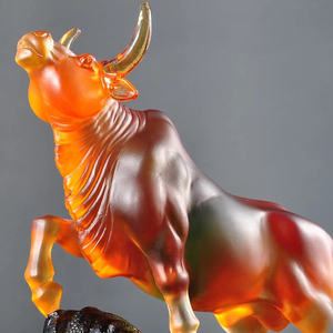 2025 Neueste Kristall-Tierfigur Liuli-Kunsthandwerk Bullen-Ornamente für Heimdekoration und Geschenke - Product Image 3