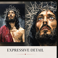 Tableau mural Jésus Couronne d'épines, impression sur toile, portrait chrétien pour église, salle de prière, salon, décoration de foi