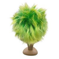 Perruque unisexe verte et jaune dégradée, style punk à pointes, synthétique et moelleuse, pour déguisement amusant, cosplay, événements sportifs, carnaval et fêtes