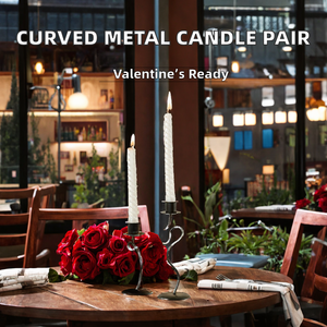 Hermoso Portavelas de Hierro Curvo, Decoración para el Hogar, San Valentín, Par de Portavelas Cónicos - Product Image 2