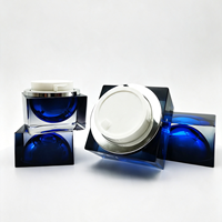 Pot carré en acrylique pour crème 15g/30g/50g - Emballage haut de gamme pour soins de la peau et crèmes pour le visage, couleurs personnalisables