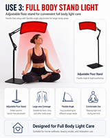 Lampe de Thérapie par Lumière Rouge en Gros pour Usine, Support de Lampe Infrarouge 660nm/850nm pour Soulagement de la Douleur, 168 LED, Minuteur 30 Minutes pour Visage, Corps, Usage Domestique