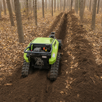Mesin Pengolah Tanah Mini Diesel Crawler Pintar dengan Remote Control, Profesional 4-tak untuk Penyiangan di Berbagai Medan