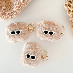 Gafas de Sol de dibujos animados en 3D, funda para auriculares de felpa con perro para <span class=keywords><strong>Airpods</strong></span> Pro 2nd 3rd 4 <span class=keywords><strong>Gen</strong></span>, funda con llavero - Product Image 2