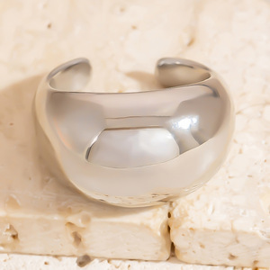 Stainless Steel <b>Ring</b> Smooth Finish Minimalist Irregular Geometric Shape Unisex Fashion Jewelry Index Finger <b>Ring</b> - Product Image 3