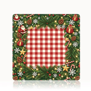 White Background Watercolor Colorful Christmas Tree Candy Cane Full Print American Mahjong <strong>Table</strong> Mat Square <strong>Game</strong> Pad for <strong>Xmas</strong> - Product Image 4
