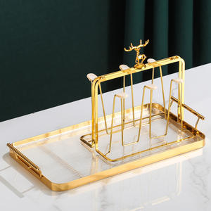 Bandeja de Almacenamiento Rectangular JIAHONG con Asas, Acabado Pulido, Organización Versátil para el Hogar, para Sala de Estar y Decoración - Product Image 4