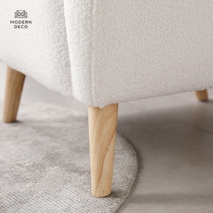 Boucle bras chaises blanc moderne crème laine teddy tissu <span class=keywords><strong>fauteuil</strong></span> 1 places monoplace canapé d'ameublement - Product Image 5