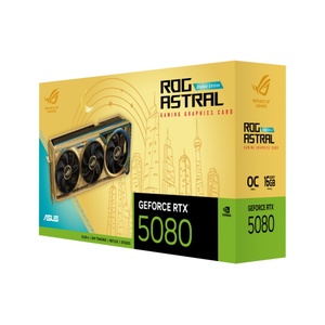 การ์ดจอ ASTRAL RTX5080 O16G DHAHAB-CORE รุ่นใหม่ ระบายความร้อนด้วยพัดลม GDDR7 PCIe 5.0 หน่วยความจำ 20Gbps 433 TOPs AI สำหรับเล่นเกมบนพีซี - Product Image 1