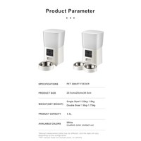 Distributeur automatique de nourriture pour animaux de compagnie 5,5 L avec contrôle des portions programmé et enregistrement vocal de 15 secondes pour chats et chiens