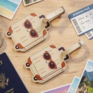 Cute Luggage Tags PU Leather Cartoon Luggage <b>Suitcase</b> Tag Travel Bag Recognizer Personalized <b>Label</b> - Product Image 2