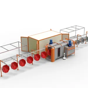 Linha de revestimento em pó, forno de alta qualidade + cabine + trilho de pendurar, venda direta da fábrica